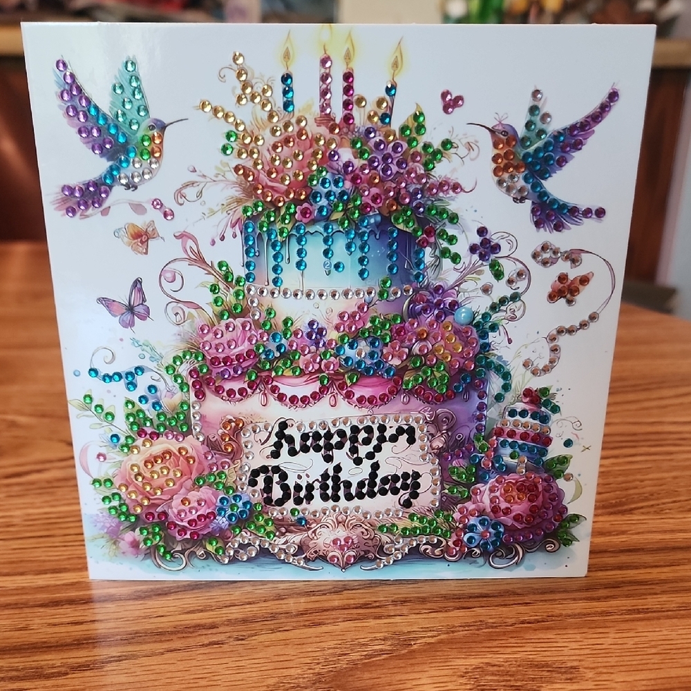 NWOT Colorful Birthday Card with Gem Accents